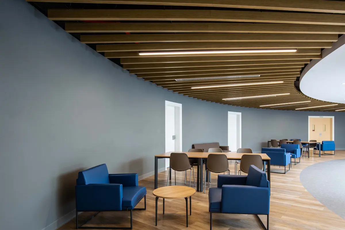 A student lounge and breakout area at UTB.