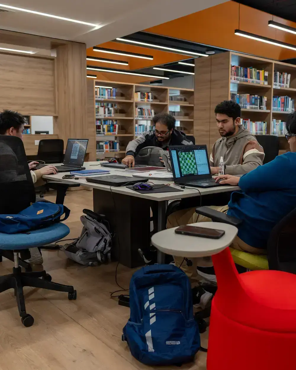 Students on the University of Technology Bahrain campus